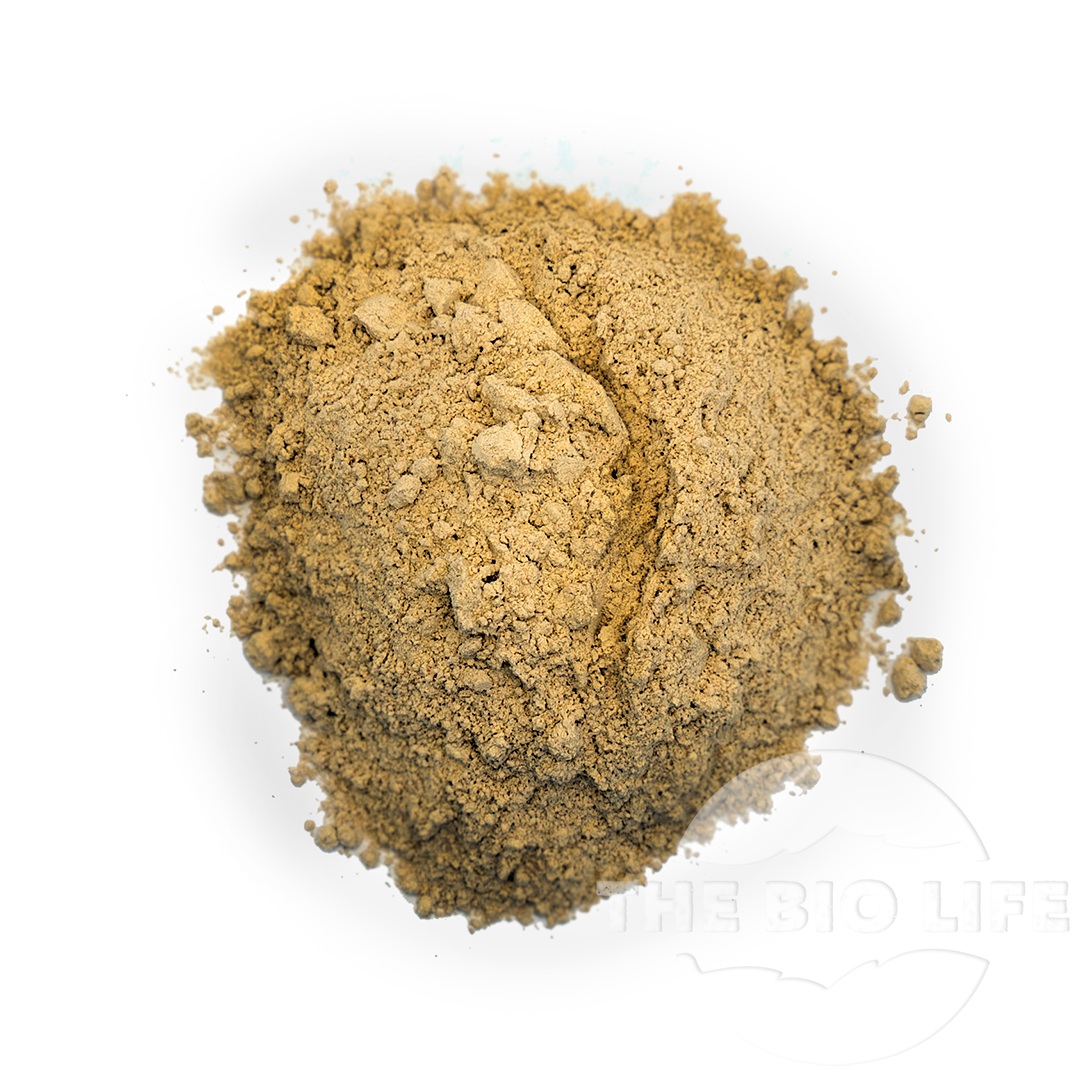 Pulverized limestone powder stockpile for soil amendment and industrial use in Calgary–Edmonton, Alberta